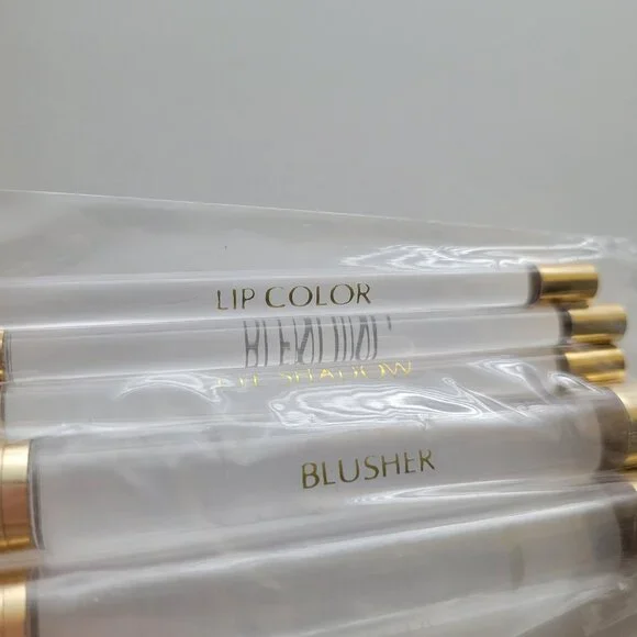 Vintage Mary Kay 5 Piece Clear Makeup Brush Set Travel Pouch SEALED - Picture 3 of 8